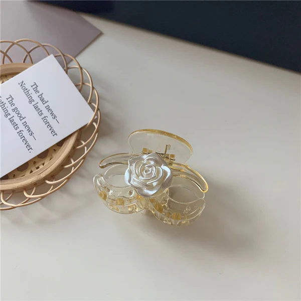 Ivory Rose Claw Clip
